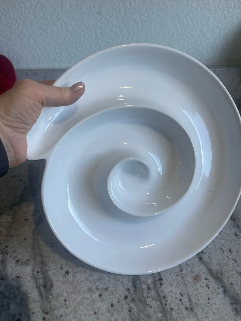 Vintage White Crate & Barrel Swirl Porcelain Serving Platter